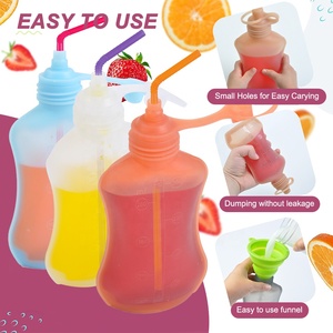 Tùy chỉnh tái sử dụng dành cho người lớn Silicone drinkware Smoothie nước trái cây Tủ đông Túi Ráp chai nước với rơm - Product Image 5