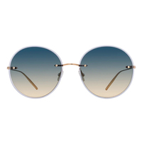 Lunettes de soleil à verres ronds dégradés Retro Vintage Metal avec windsor Lunettes de soleil rondes surdimensionnées