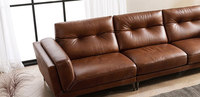 Hochwertiges günstiges sofa braunes wohnzimmersofa gepolstert in industriellem ledermaterial modernes stilsofa 3 sitze