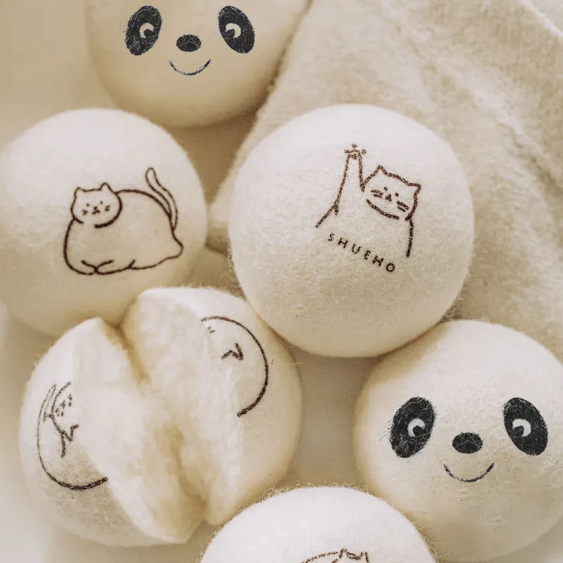 Wool Dryer Ball/ Felt Laundry Dryer Ball/ Hot Sale Eco Natural White Wool Dryer Ball 6 Pack