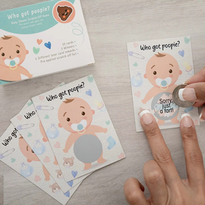 Nouveau design Baby Shower <span class=keywords><strong>Raffle</strong></span> Card Game Poopie Pattern Scratch Off Lottery <span class=keywords><strong>Tickets</strong></span> Party Card Designs - Product Image 1
