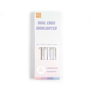 Resaltador Dos en una Punta de cincel y Punta de delineador fino Juego de pastel Marcador a base de agua Resaltador DE LA Biblia sin sangrado - Product Image 2