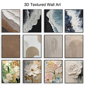 Tranh treo tường nghệ thuật 3D phong cách tối giản Wabi Sabi, chất liệu thủ công, màu đen vàng, họa tiết nổi, trang trí khách sạn lớn, bán trực tuyến - Product Image 6