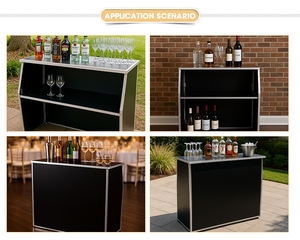 Tavolo da Bar Pieghevole Portatile per Feste all'Aperto con Struttura Compatta, Doppio Display e Zone di Stoccaggio - Product Image 6