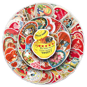 50 قطعة من ملصقات القلوب الرومانسية الكرتونية الترويجية لعيد الحب لتزيين صناديق الهدايا ومرايا المكياج - Product Image 6