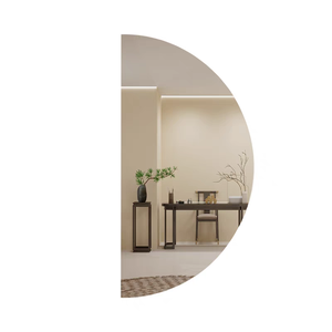 Intérieur d'hôtel <span class=keywords><strong>Grand</strong></span> <span class=keywords><strong>miroir</strong></span> de bain mural sans cadre avec lumière <span class=keywords><strong>Miroir</strong></span> intelligent <span class=keywords><strong>demi</strong></span>-rond irrégulier <span class=keywords><strong>Miroir</strong></span> Led de salle de bain Moon Espejo - Product Image 4