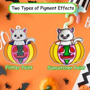 ชุดทำพวงกุญแจตกแต่งหน้าต่างลายฮาโลวีน 30 ชุด  ระบายสีเองได้  ลายแม่มด ฟักทอง ค้างคาว แมว <span class=keywords><strong>ผี</strong></span>  สำหรับงานปาร์ตี้เด็ก - Product Image 2