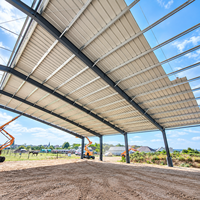 Structure en acier préfabriquée pour abri de bétail, écurie, hangar agricole, bâtiment métallique préfabriqué pour élevage, grange à vaches