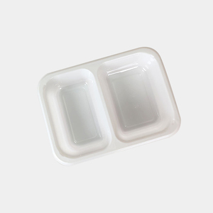 Custom Made Plastic CPET Packaging Food Tray Disposable 2 Compartments Microwavable Food Container Box