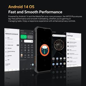 Smartphone 4G LTE Android 14 NFC IP68/IP69K 10600mAh Caméra arrière 13MP Caméra avant 5MP 8+256GB Téléphone mobile robuste Oukitel WP23 Plus - Product Image 6