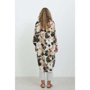 เสื้อเชิ้ตชีฟองโอเวอร์ไซส์ลายพิมพ์สำหรับผู้หญิง ติดกระดุมแบบอสมมาตร สวมใส่สบายๆ ในชีวิตประจำวัน - Product Image 6