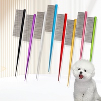 Produits de toilettage pour animaux Acier inoxydable à dents fines peigne Accessoires pour chats et chiens brosse de toilettage