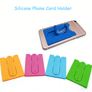 Custom Logo Phone Card Holder Sticker Silicone Smart Wallet Card Holder Silicone Bracket for Mobile