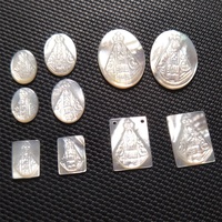 Nacre Coquillage Sculpté Ovale Croyance Religieuse Vierge Aparecida Pendentif Femmes Accessoires Bijoux