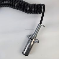 Cable de alimentación espiral de alta resistencia con aislamiento de PU y conector de remolque metálico de 7 pines de alta calidad para camión y remolque