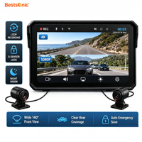 Bestsonic - Navegador para Motocicleta con Pantalla Táctil de 6 Pulgadas, Resistente al Agua, Android Auto, Carplay, Monitor, Cámara de Doble Lente con Grabación