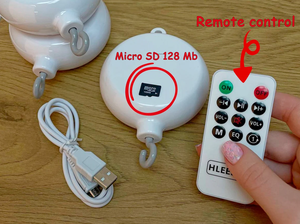 婴儿床移动音乐盒带sd卡和遥控婴儿移动音乐盒旋转音乐机构移动旋转运动 - Product Image 3