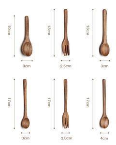 Juego de Cubiertos de Madera con Cuchara de Madera Faltante, Juego de Tenedor y Cuchara de Estilo Japonés para Uso Doméstico, Cuchara de Sopa de Madera Sin Pintar. - Product Image 6