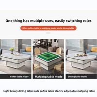 Table GemJoy Nouveau Style Rock Board pour salle à manger/café/mahjong, multifonctionnelle, luxe léger, moderne et simple, pour 4 joueurs, idéale pour petit appartement