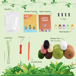 Kit de <span class=keywords><strong>crochet</strong></span> pour débutants, ensemble de plantes au <span class=keywords><strong>crochet</strong></span> DIY avec fil, <span class=keywords><strong>crochet</strong></span> et modè<span class=keywords><strong>le</strong></span> pour réaliser des décorations de plantes suspendues et des fausses succulentes, cadeau - Product Image 2