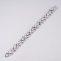 Bracelet élégant de luxe en diamant de laboratoire, or massif 14 carats, pour femme, taille coussin brillante, tons fantaisie jaune/blanc/rose, certifié IGI