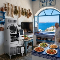 Machine de cuisson automatique industrielle T-Chef TC-20EA pour la restauration aéroportuaire, cuve en acier inoxydable 304, écran tactile numérique pour la température