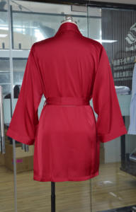 Donne matrimonio di lusso <span class=keywords><strong>sposa</strong></span> damigella d'onore festa in raso in Chiffon accappatoio scialle collo Kimono accappatoio - Product Image 3