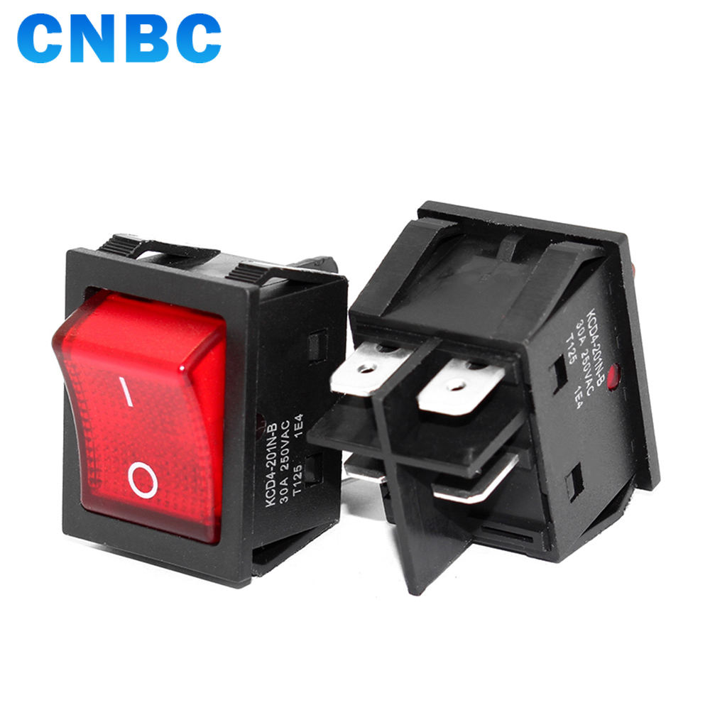 KCD4 Medium DPST 4 Pins on OFF 16A 24V Illuminated Rocker Switch 250V With Led Light