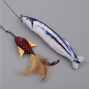 เบ็ดตกปลารอกแบบยืดหดได้พร้อมขนนกสำหรับของเล่นแมวแบบยั่งยืน - Product Image 4