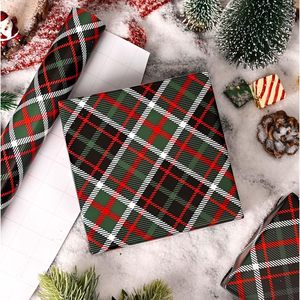 MAYPLUSS Gift Wrapping Paper Roll 17 Inch X 33 Feet Christmas Plaid Design Recyclable Holiday Gift <b>Wrap</b> - Product Image 2