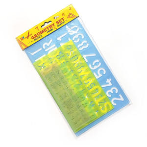 4 Uds Plantilla de plantilla de plástico ecológica juego de reglas de geometría matemática para estudiantes de escuela <span class=keywords><strong>primaria</strong></span> - Product Image 1