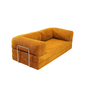 <b>Modern</b> Compression <b>Sofa</b> <b>Bed</b> Set Fabric Sectional Modular Design Stainless Steel Legs Square Shape Vacuum Packed for Villa Living - Product Image 2