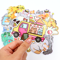 Pas de quantité minimale de commande dessin animé découpé Logo étiquette autocollants personnalisé adhésif vinyle PVC découpé autocollants 100 pièces