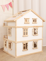 Villa princesse en bois pour enfants pour maison de poupée filles jouer maison Simulation avec boîte de couleur emballage semblant jouer et cadeau préscolaire