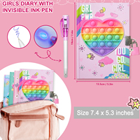 Pop Girls Colorful Heart Secret Journal Notebook Pen Set Regalos Diario con cerradura y bolígrafo para escribir