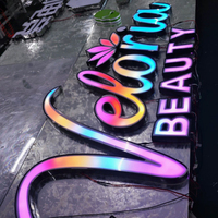 Lettres lumineuses LED RGB à éclairage latéral, signalétique 3D en acrylique, étanche IP65 pour salles d'exposition haut de gamme, écoles et bâtiments publicitaires