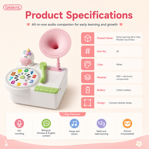 Envío Inmediato: Beiens S9, Caja de Sonidos Educativa <span class=keywords><strong>para</strong></span> Niños, Máquina de Cuentos Bilingüe, Máquina de Lectura, Juguete Educativo Unisex - Product Image 3