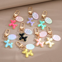 Porte-clés coloré pour femme avec pendentifs en forme de ballon, bijoux de sac à main en plastique et résine