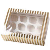 Boîtes à gâteaux carrées en carton ivoire en gros, boîtes d'emballage pour donuts avec poignée, boîte à cupcakes portable écologique