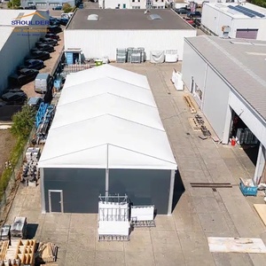 Tente de stockage et d'exposition personnalisée 30x50m avec structure en aluminium préfabriquée, toit en PVC étanche et panneaux sandwich ignifuges - Product Image 2