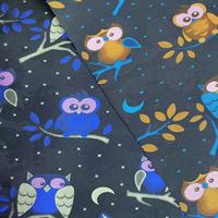 Tissu jacquard brodé de haute qualité en polyester, résistant aux plis, avec un motif d'hibou mignon, pour les vêtements des femmes et des enfants