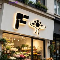 Enseigne 3D personnalisée en acrylique rétroéclairée par LED, lettres en acier inoxydable épaisses, publicité pour les centres commerciaux, les magasins, les bureaux, les immeubles commerciaux