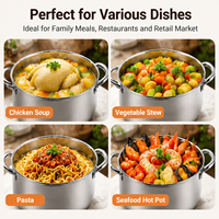 Ensemble de casseroles en acier inoxydable en forme de pomme, multifonctionnel, au design élégant, pour soupes et bouillons, avec couvercles, vente en gros