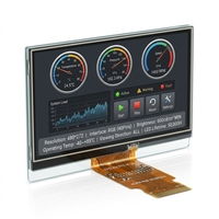 Module d'affichage LCD TFT IPS 4,3 pouces 480x272 avec rétroéclairage LED à bord, RGB 40 broches, 60Hz, 600cd/m², plage de température étendue -40 ~ +85, haute luminosité