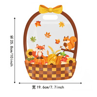 Sacs en plastique réutilisables à poignée, thème Thanksgiving, auto-scellants, pour cadeaux et bonbons d'enfants, vente en gros