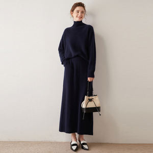 Mongolia Cachemira suéter al por mayor de las mujeres de invierno de punto grueso de cuello alto con logotipo personalizado - Product Image 4