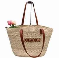 Sac fourre-tout en paille tressée à la main pour femme, sac de plage d'été