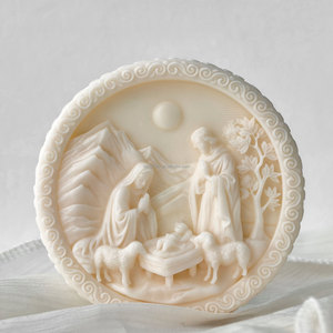 แม่พิมพ์ซิลิโคนเทียนหอมแบบทำมือแม่พิมพ์สบู่ทำมือแม่พิมพ์เครื่องประดับสำหรับครอบครัวของพระเยซูที่เพิ่มขึ้นต้น - Product Image 4