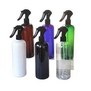 Lege Ronde Amber Groen Zwart Blauw Transparant Wit 500Ml Plastic Hand Body Kamer Huisdier Spray Fles Trigger Sproeier