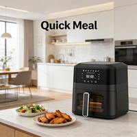 Prêt à expédier Friteuse à air numérique 360 rapide 4,5 L Écran tactile Température précise Cuisson sans huile Appareil électroménager en gros Nouveauté